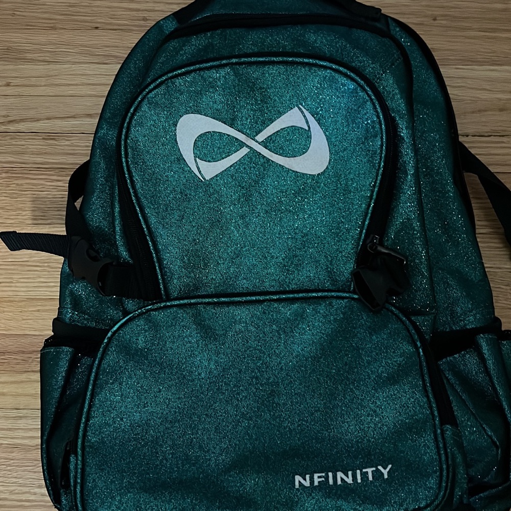 Green sparkle Nfinity bag.